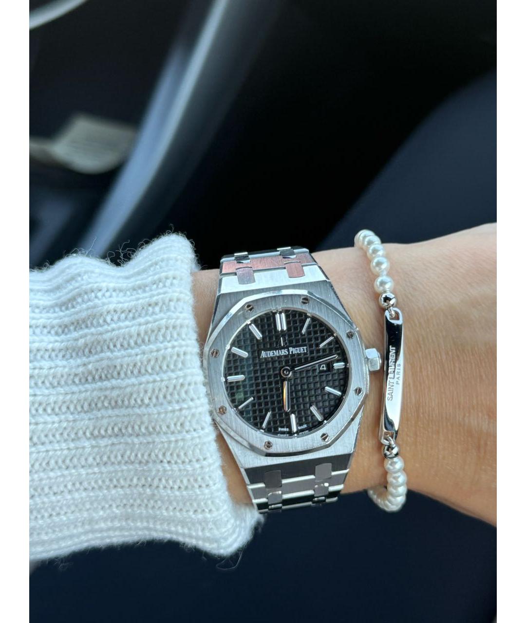 SAINT LAURENT Белый латунный браслет, фото 5