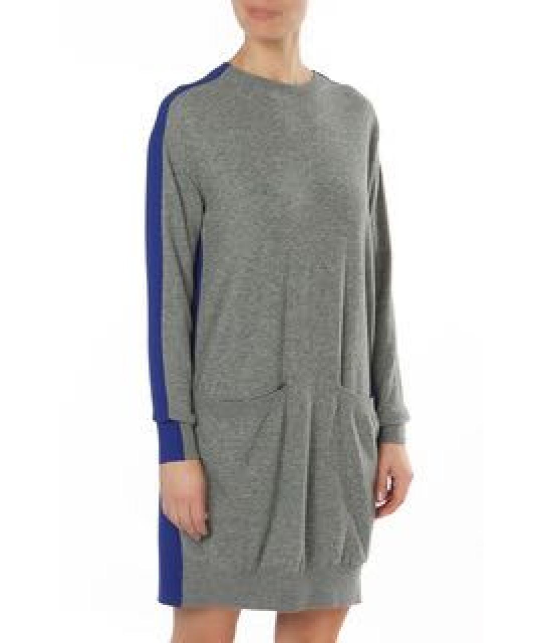 STELLA MCCARTNEY Серое шерстяное повседневное платье, фото 7