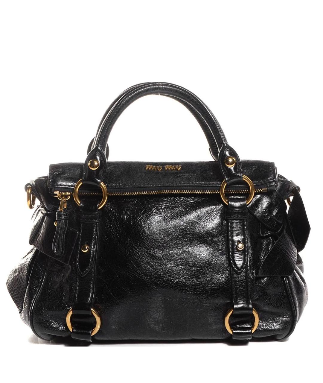 MIU MIU Черная кожаная сумка через плечо, фото 8