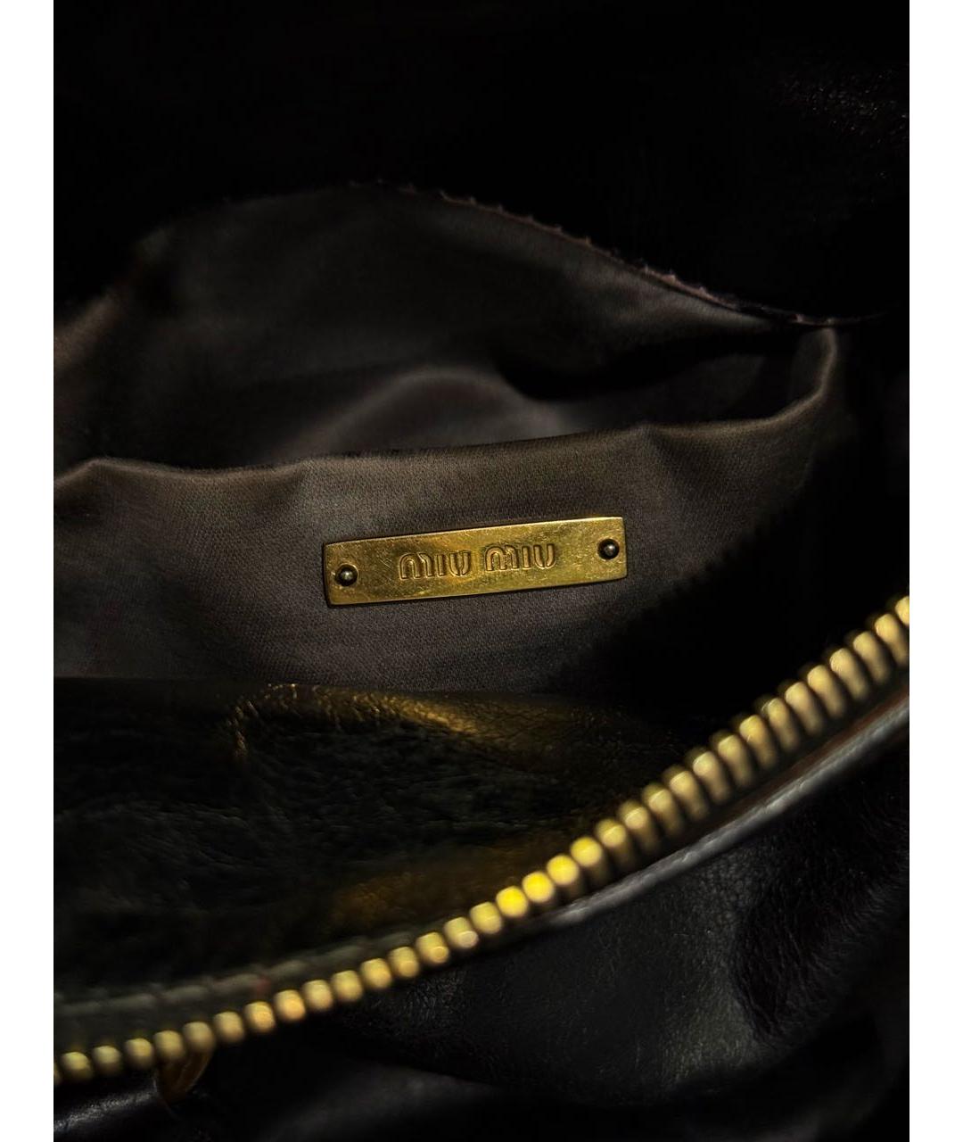 MIU MIU Черная кожаная сумка через плечо, фото 6
