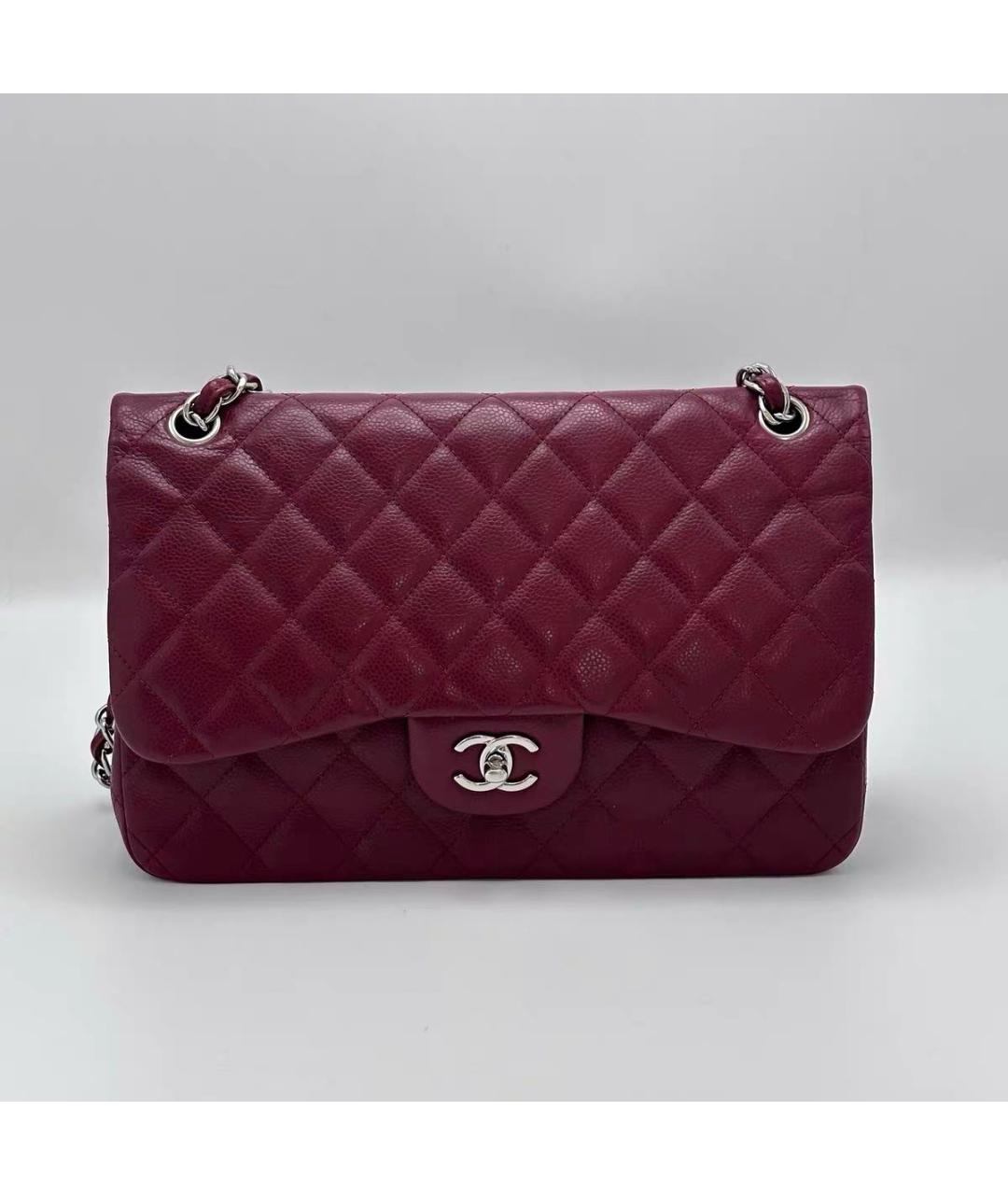 CHANEL Бордовая кожаная сумка через плечо, фото 2