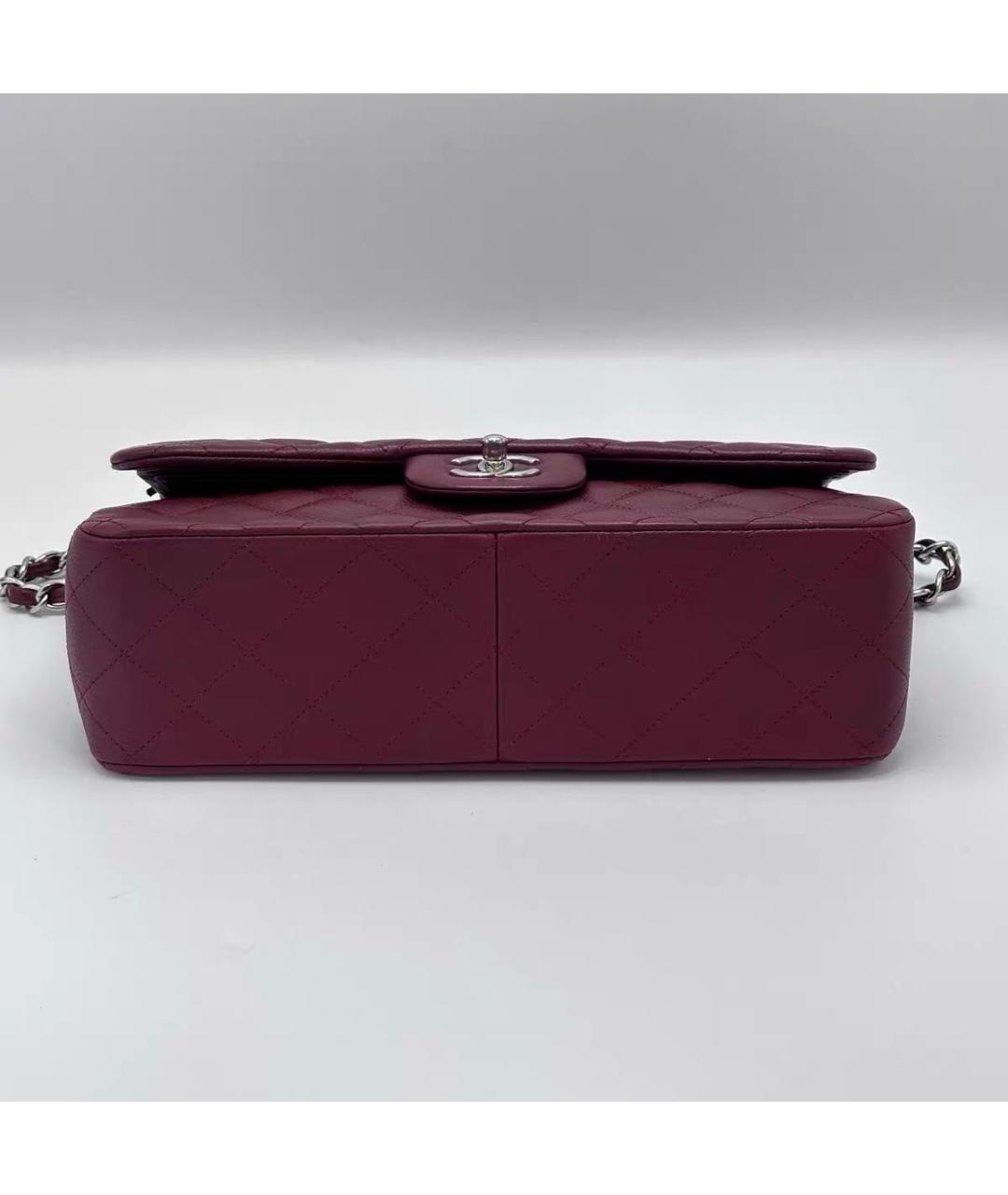 CHANEL Бордовая кожаная сумка через плечо, фото 5