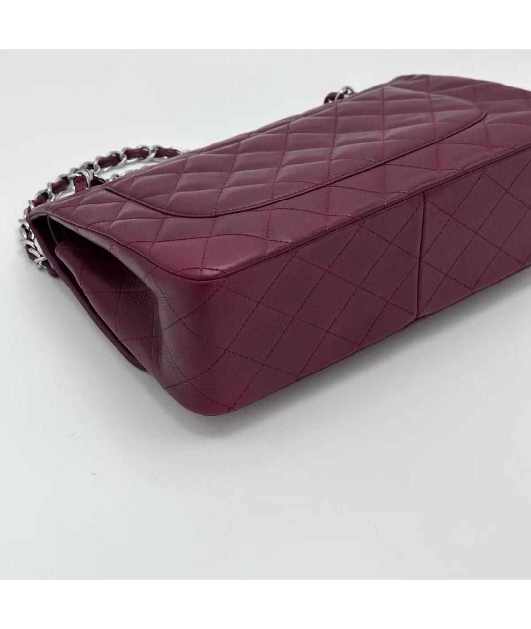 CHANEL Бордовая кожаная сумка через плечо, фото 7