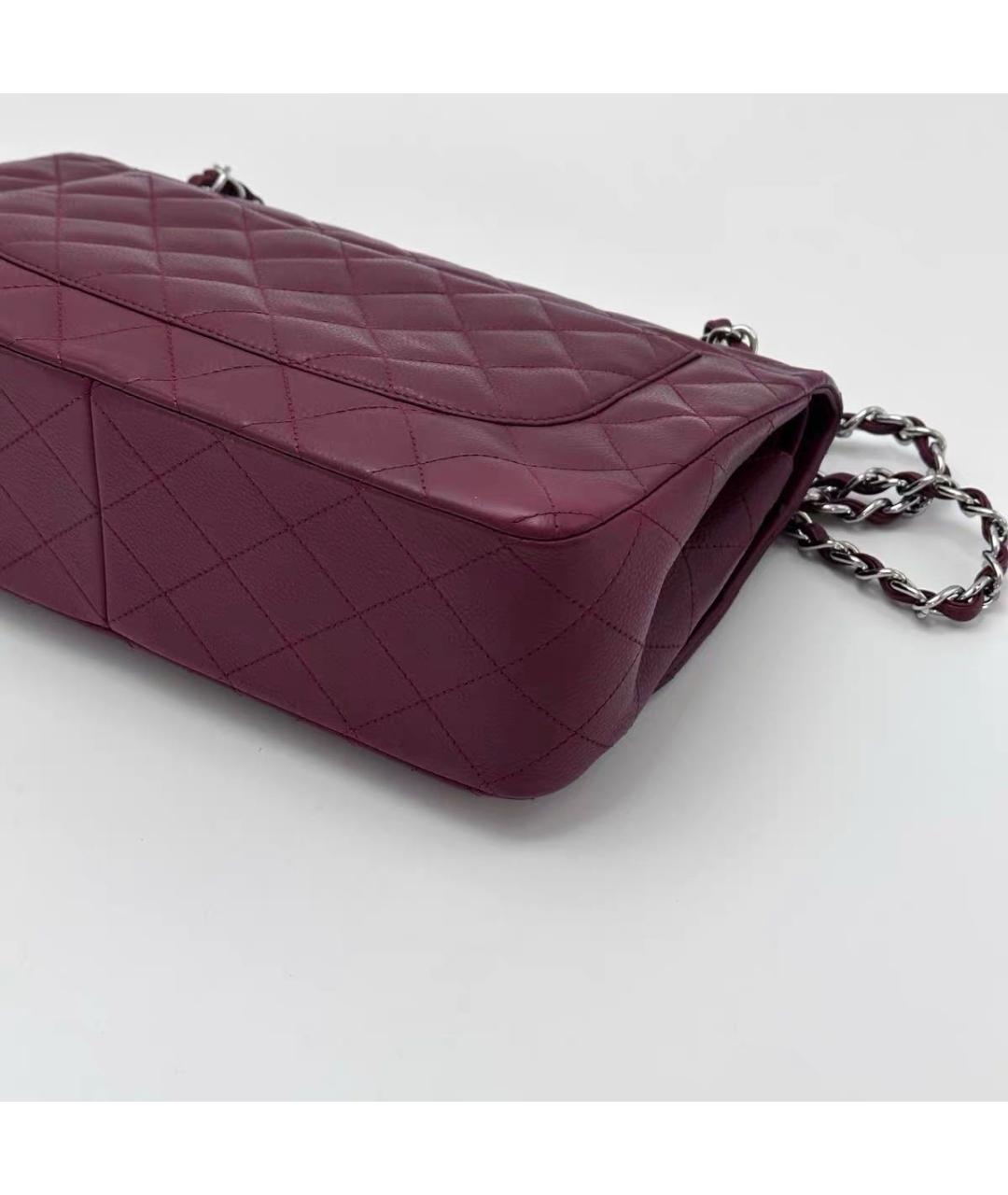 CHANEL Бордовая кожаная сумка через плечо, фото 8