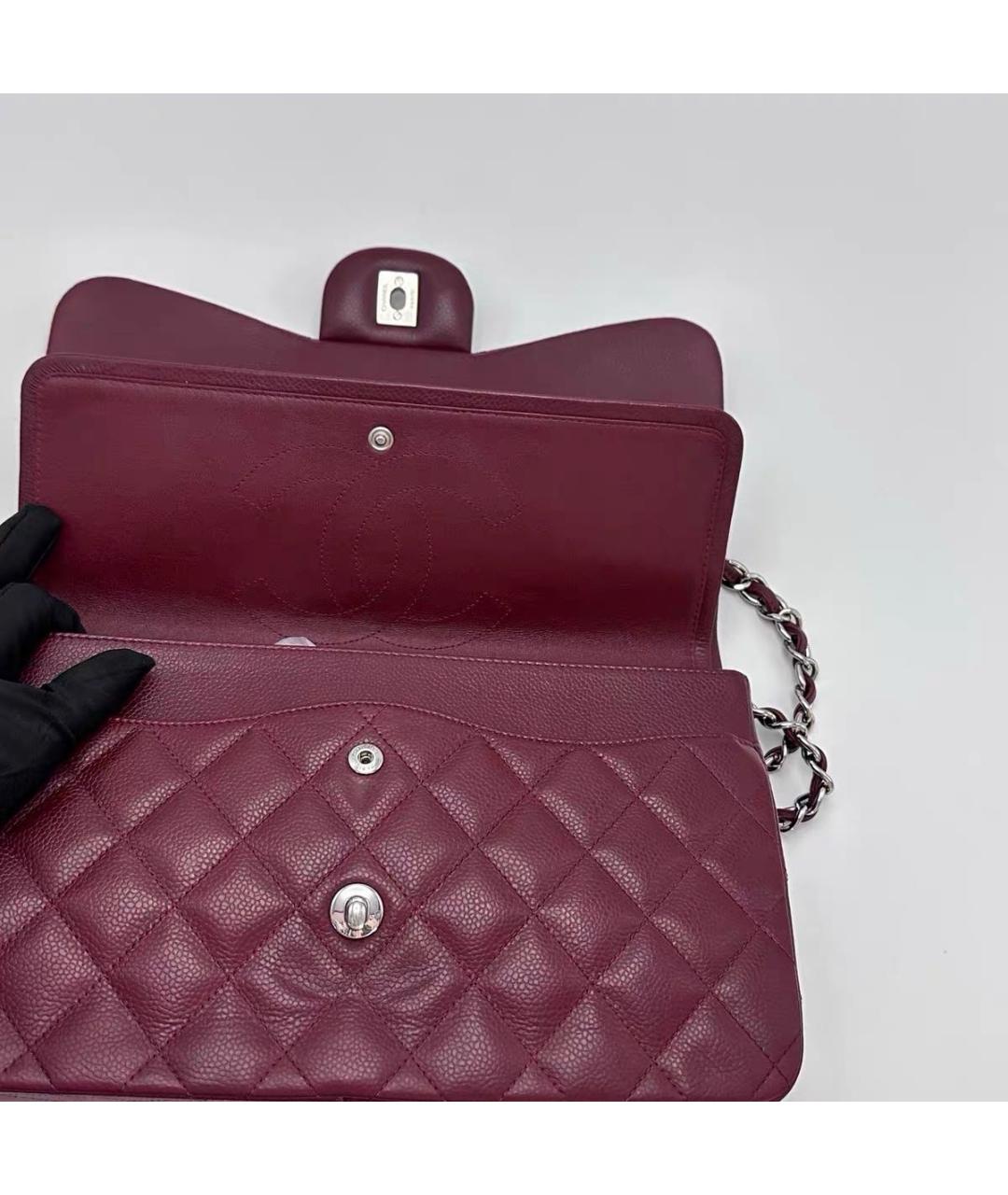CHANEL Бордовая кожаная сумка через плечо, фото 6