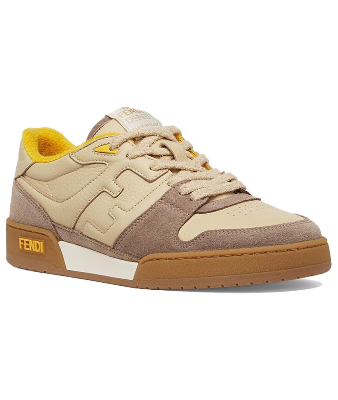 FENDI Бежевые низкие кроссовки / кеды, фото 3