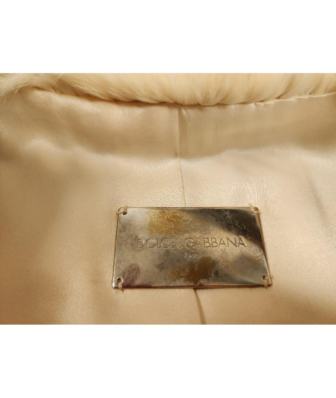 DOLCE&GABBANA Бежевая меховая шуба, фото 6
