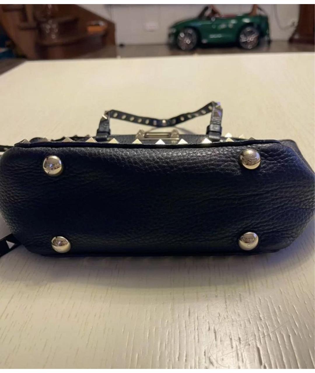 VALENTINO Черная кожаная сумка через плечо, фото 3