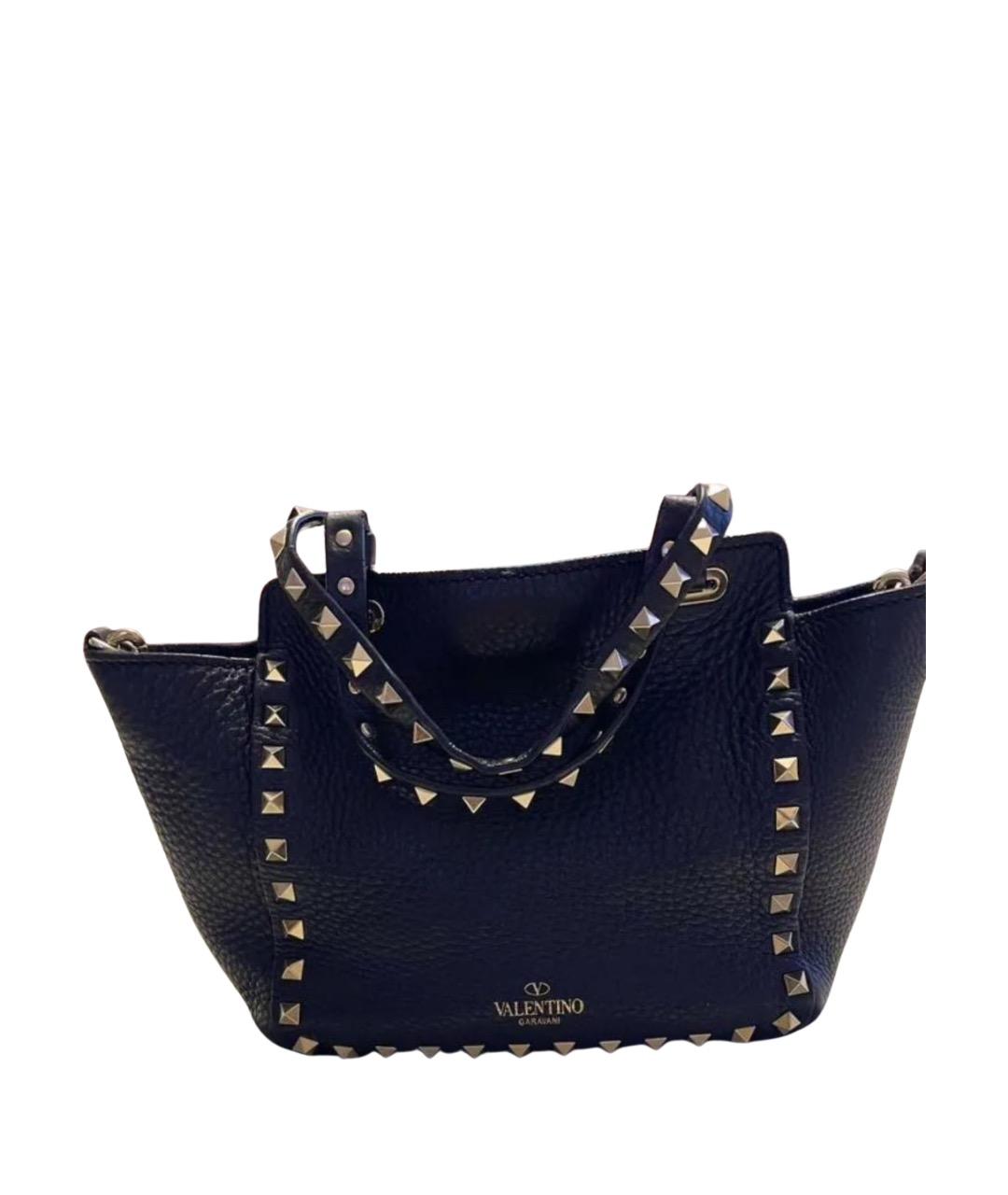 VALENTINO Черная кожаная сумка через плечо, фото 1