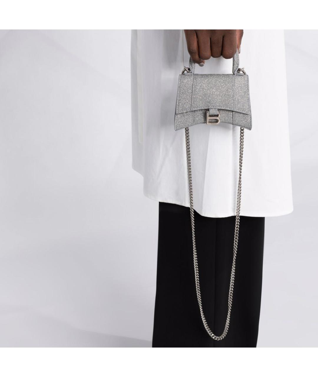 BALENCIAGA Серебряная сумка через плечо, фото 5