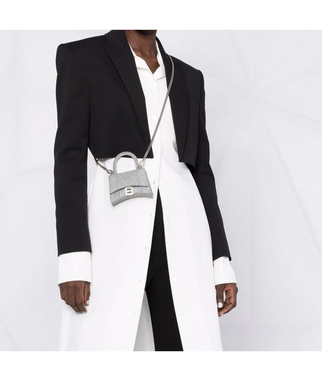 BALENCIAGA Серебряная сумка через плечо, фото 6