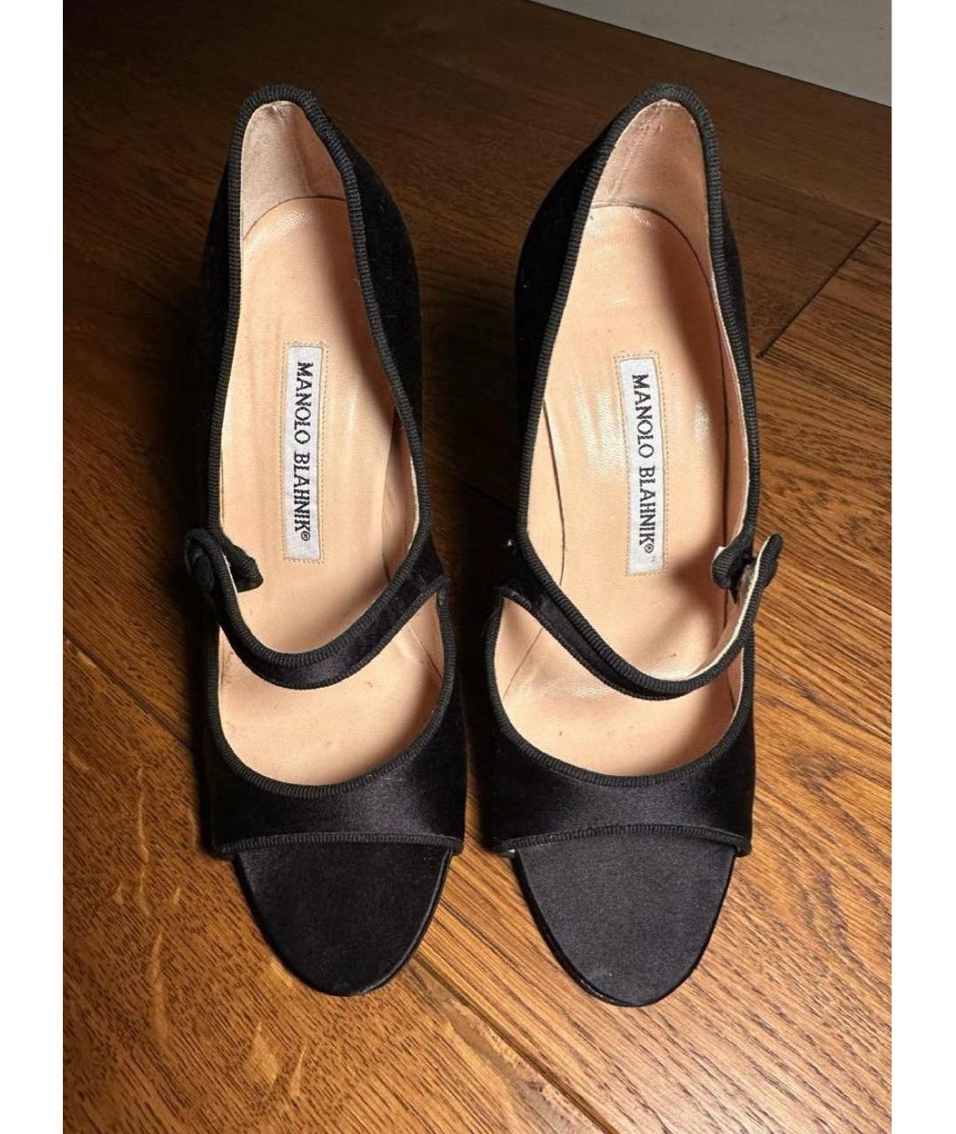 MANOLO BLAHNIK Черные текстильные туфли, фото 2