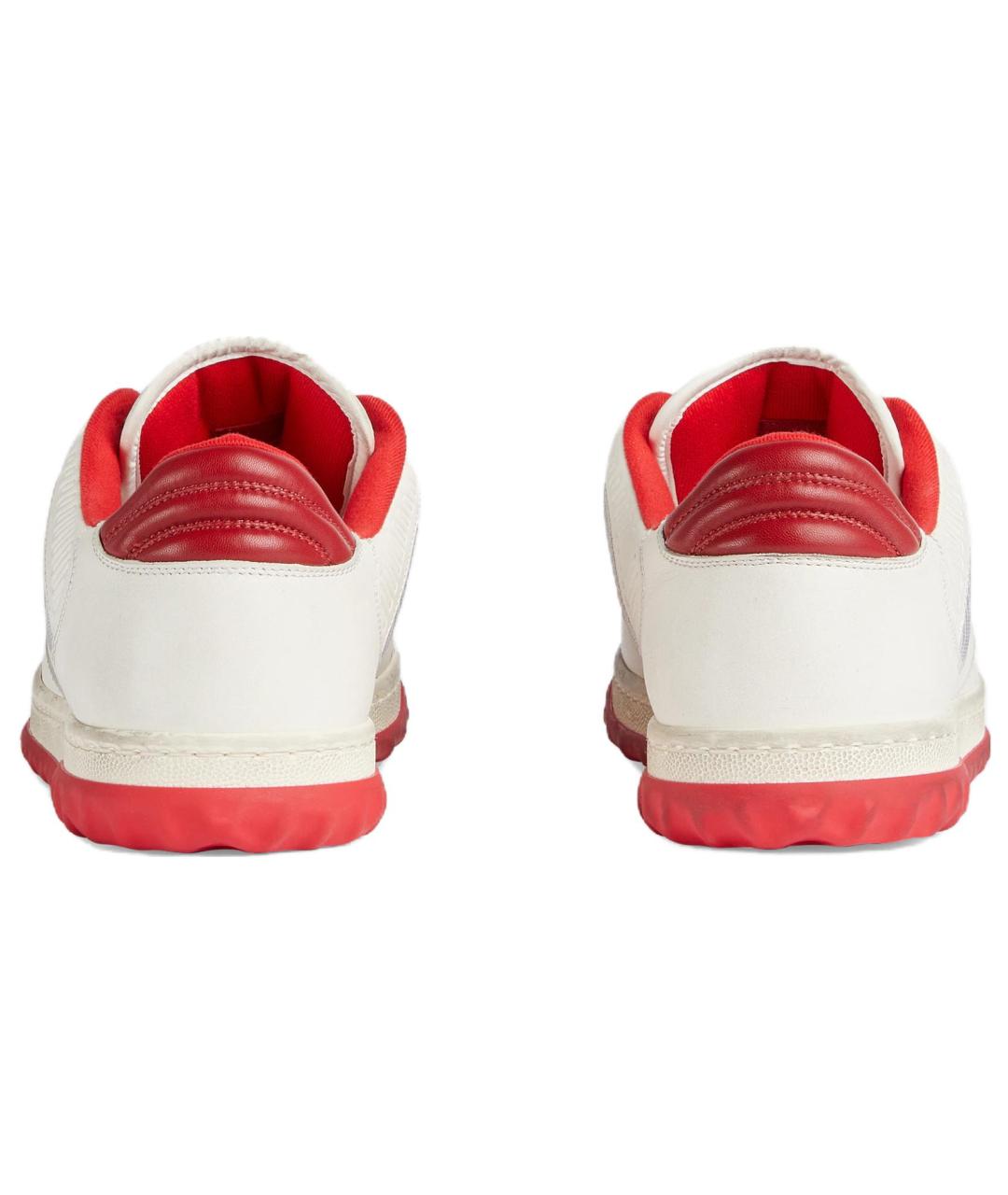 GUCCI Белые кожаные низкие кроссовки / кеды, фото 4