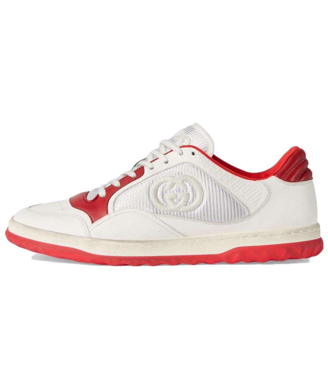 GUCCI Белые кожаные низкие кроссовки / кеды, фото 6