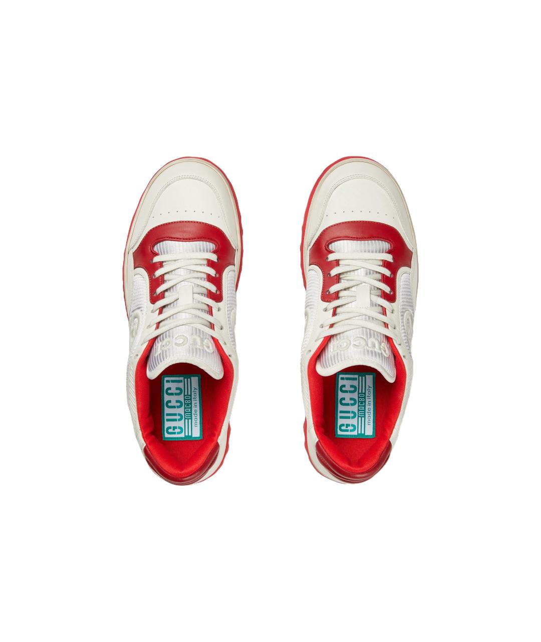 GUCCI Белые кожаные низкие кроссовки / кеды, фото 3