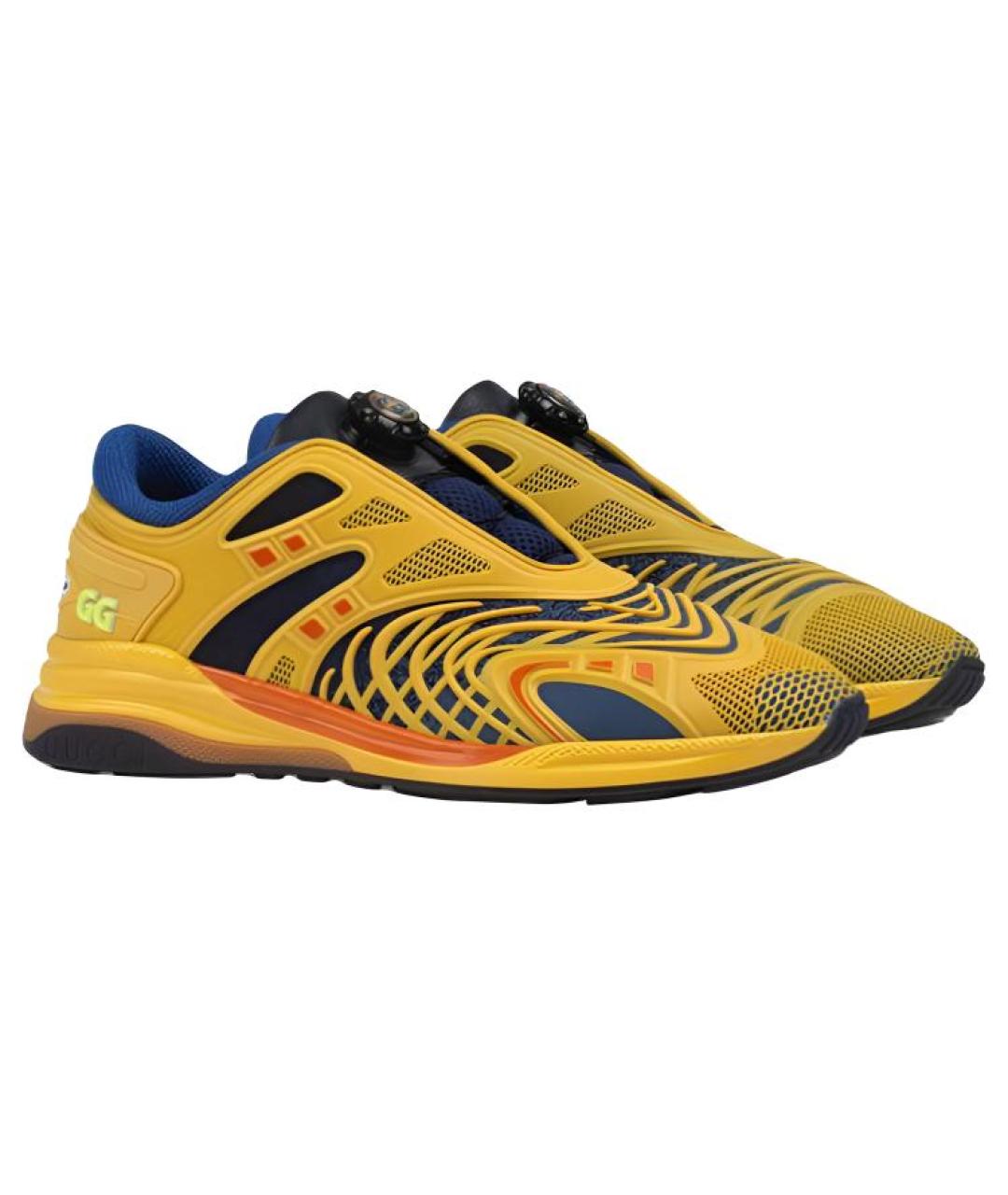 GUCCI Желтые низкие кроссовки / кеды, фото 3