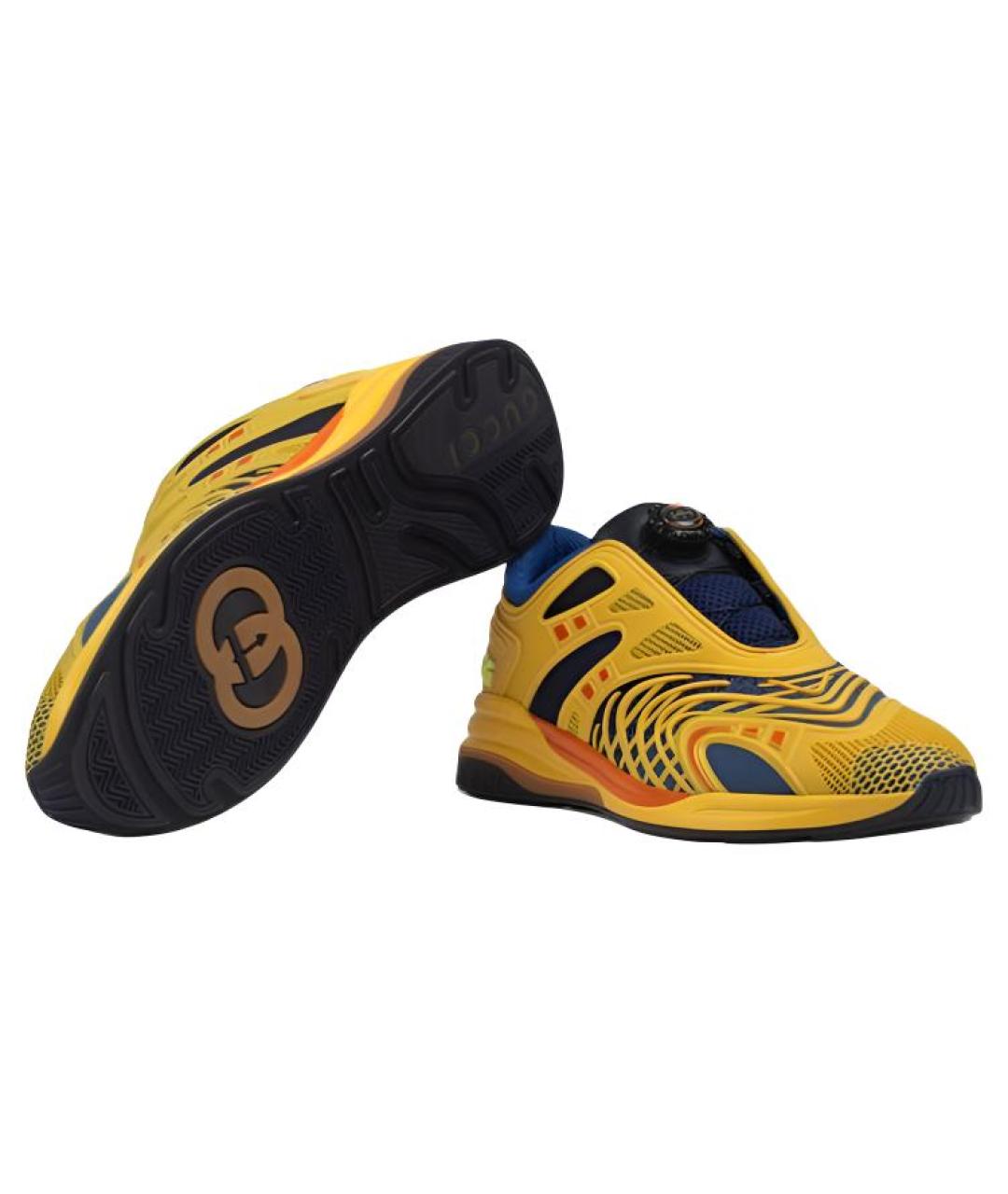 GUCCI Желтые низкие кроссовки / кеды, фото 6