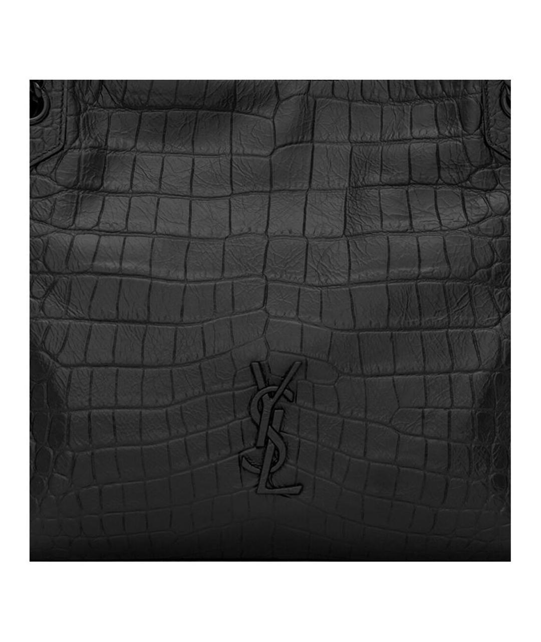 SAINT LAURENT Черная кожаная сумка через плечо, фото 5