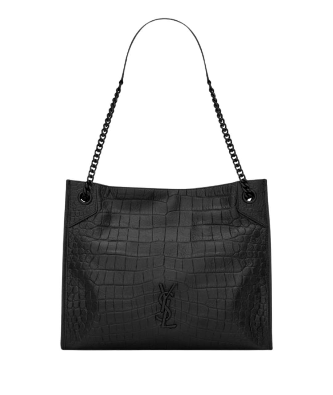 SAINT LAURENT Черная кожаная сумка через плечо, фото 1