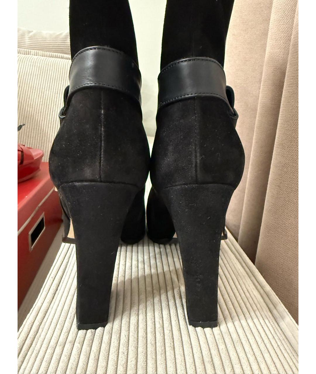 LE SILLA Черные замшевые полусапоги, фото 4