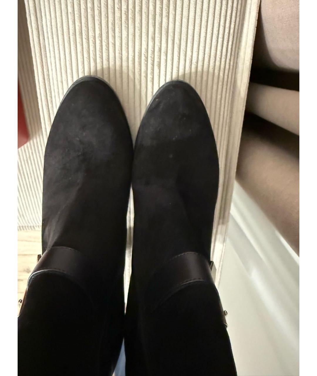 LE SILLA Черные замшевые полусапоги, фото 3