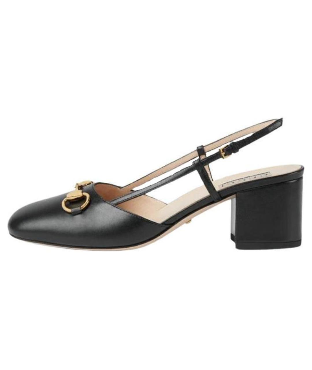 GUCCI Черные кожаные туфли, фото 2