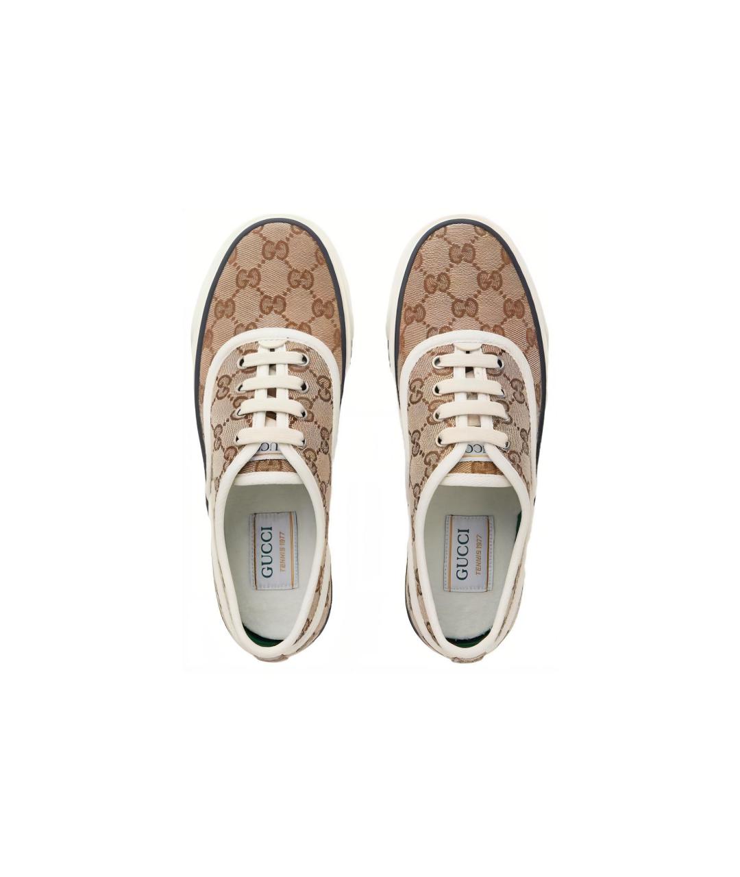 GUCCI Бежевые текстильные кеды, фото 2