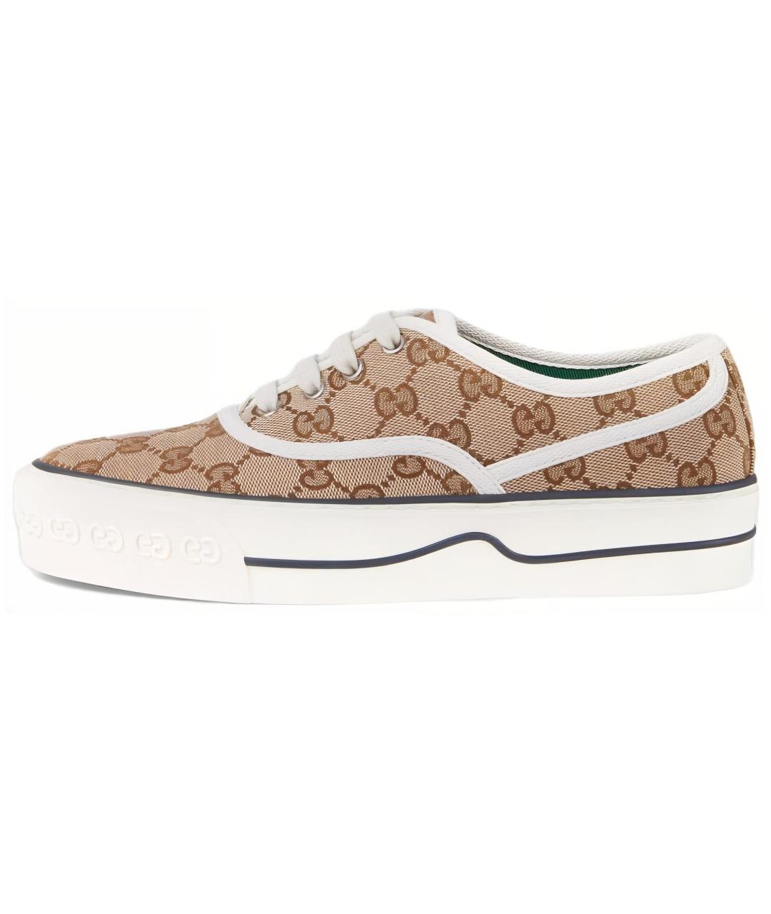 GUCCI Бежевые текстильные кеды, фото 7