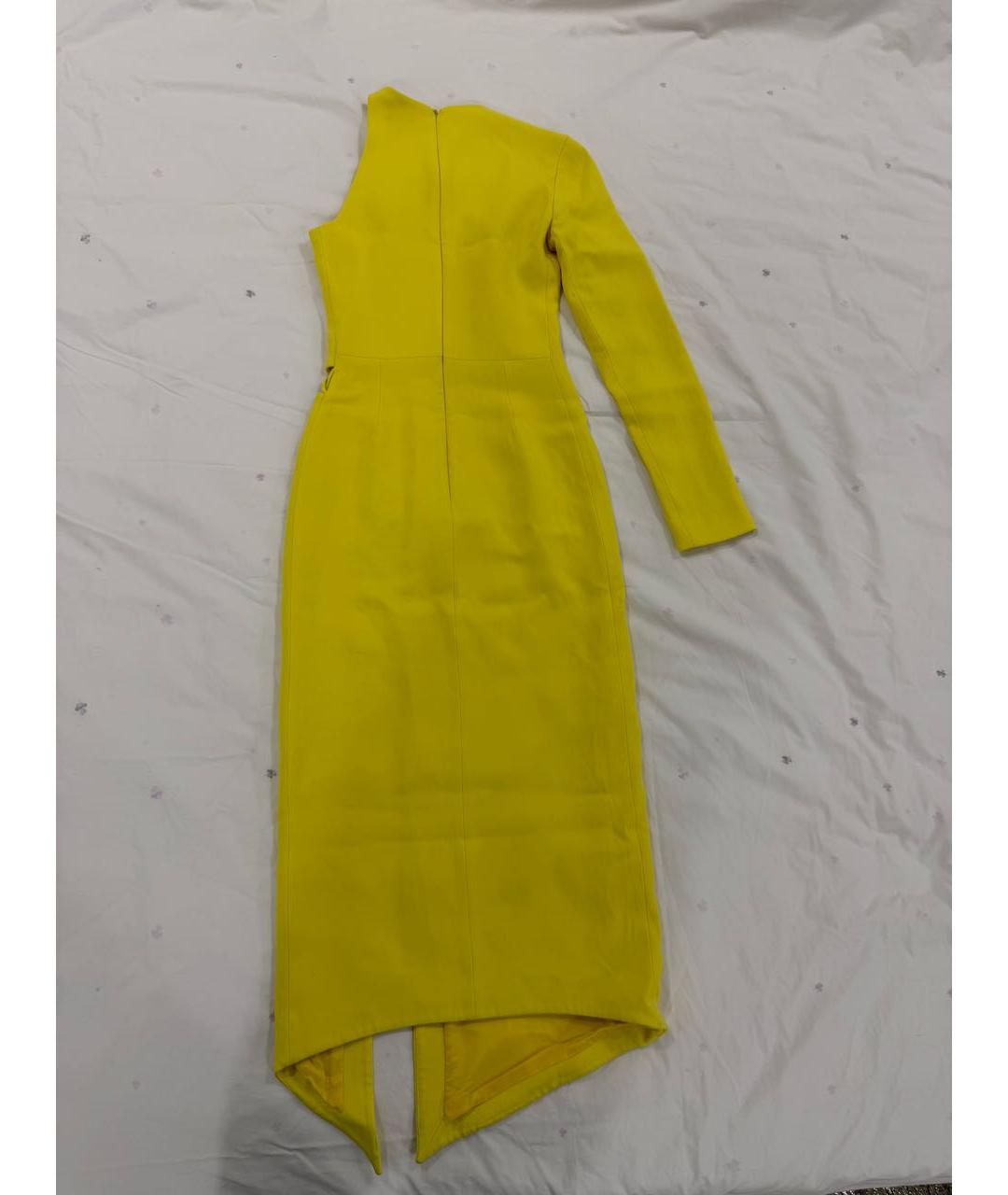 DAVID KOMA Желтое шелковое коктейльное платье, фото 2
