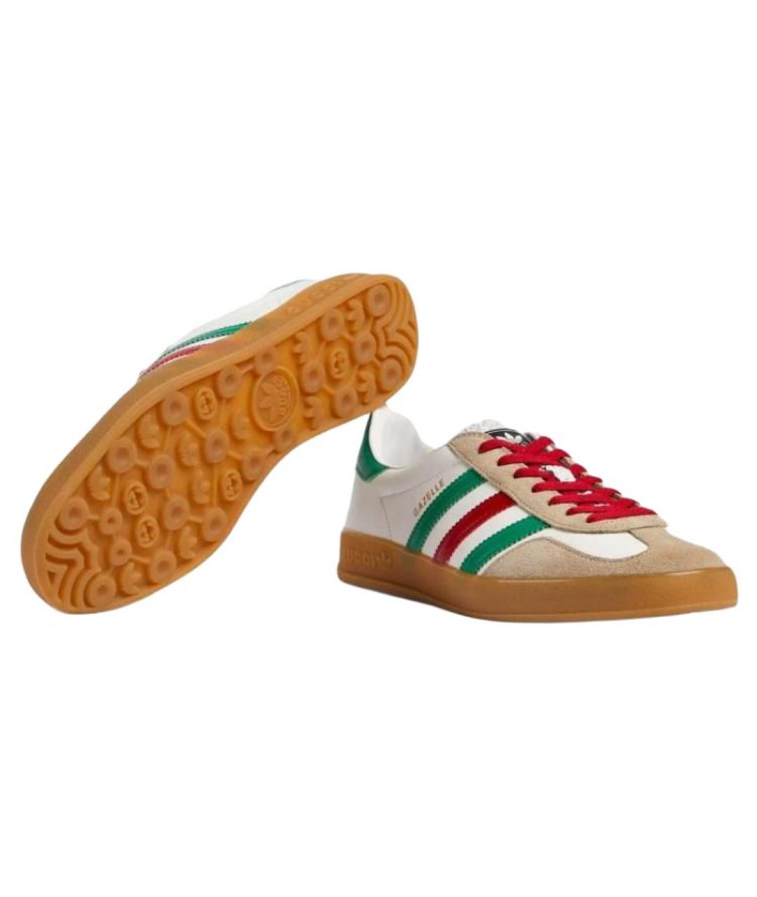 GUCCI Белые кожаные кроссовки, фото 6