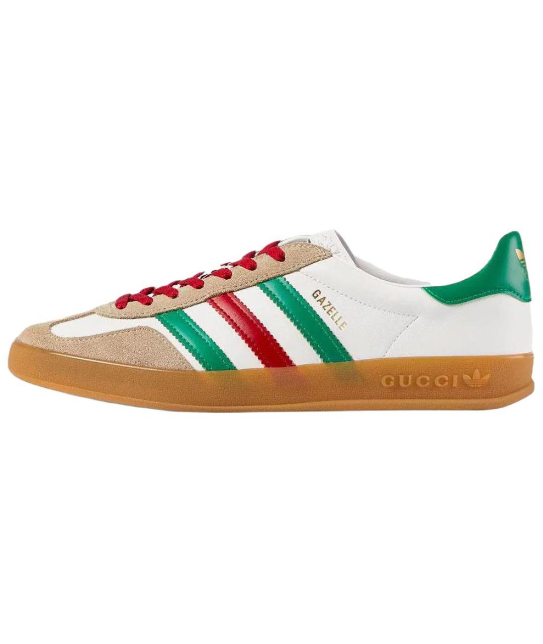 GUCCI Белые кожаные кроссовки, фото 2