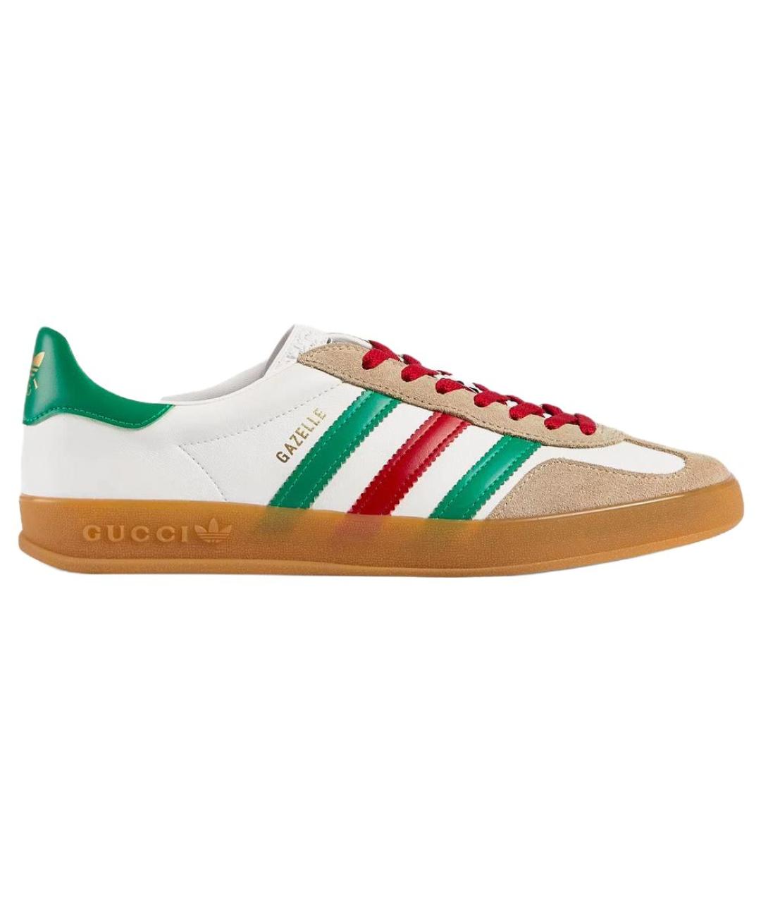 GUCCI Белые кожаные кроссовки, фото 1