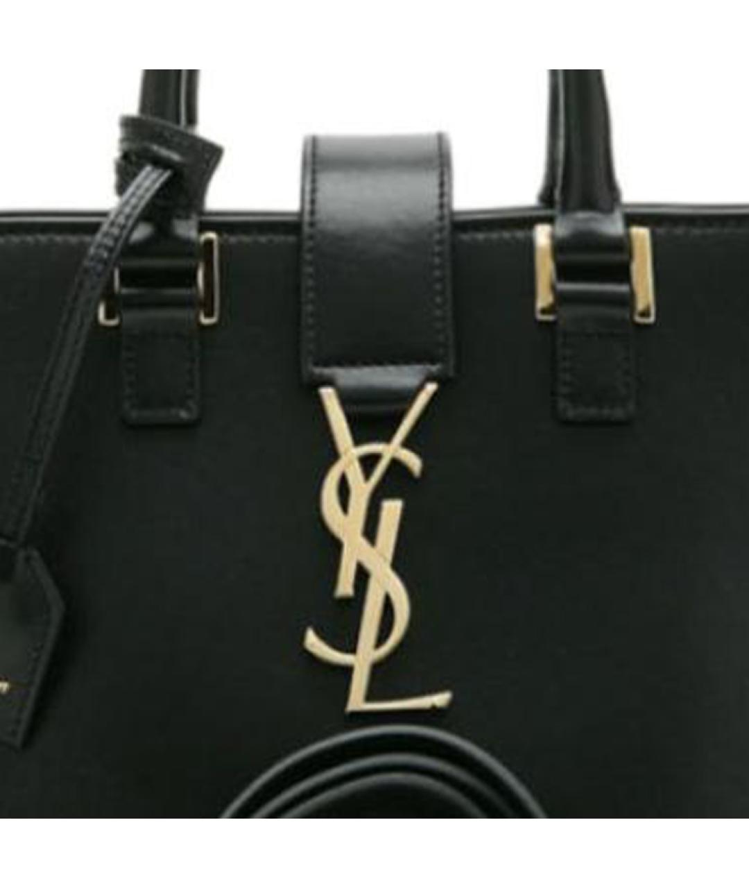 SAINT LAURENT Черная кожаная сумка на плечо, фото 5