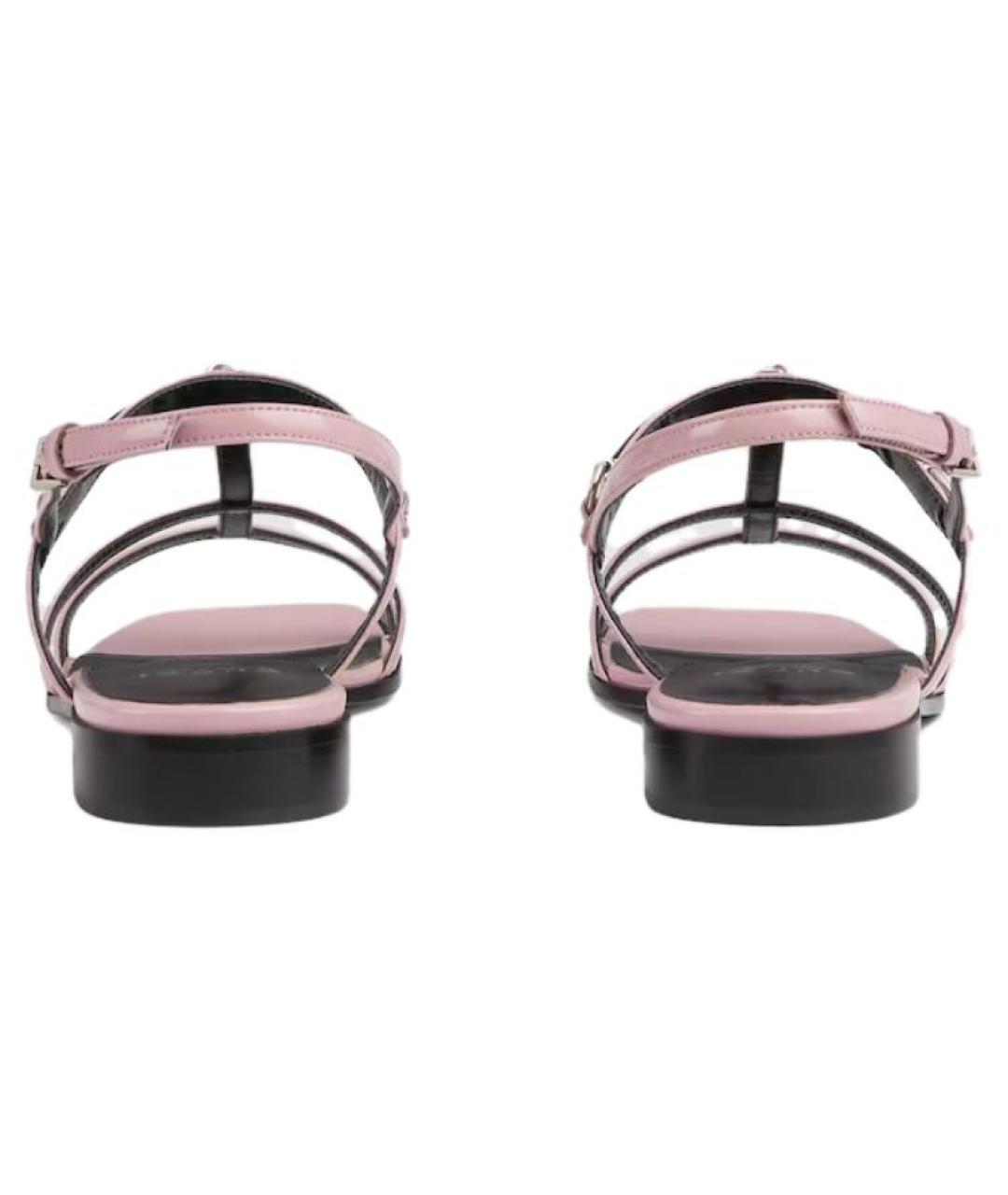 GUCCI Розовые кожаные сандалии, фото 3