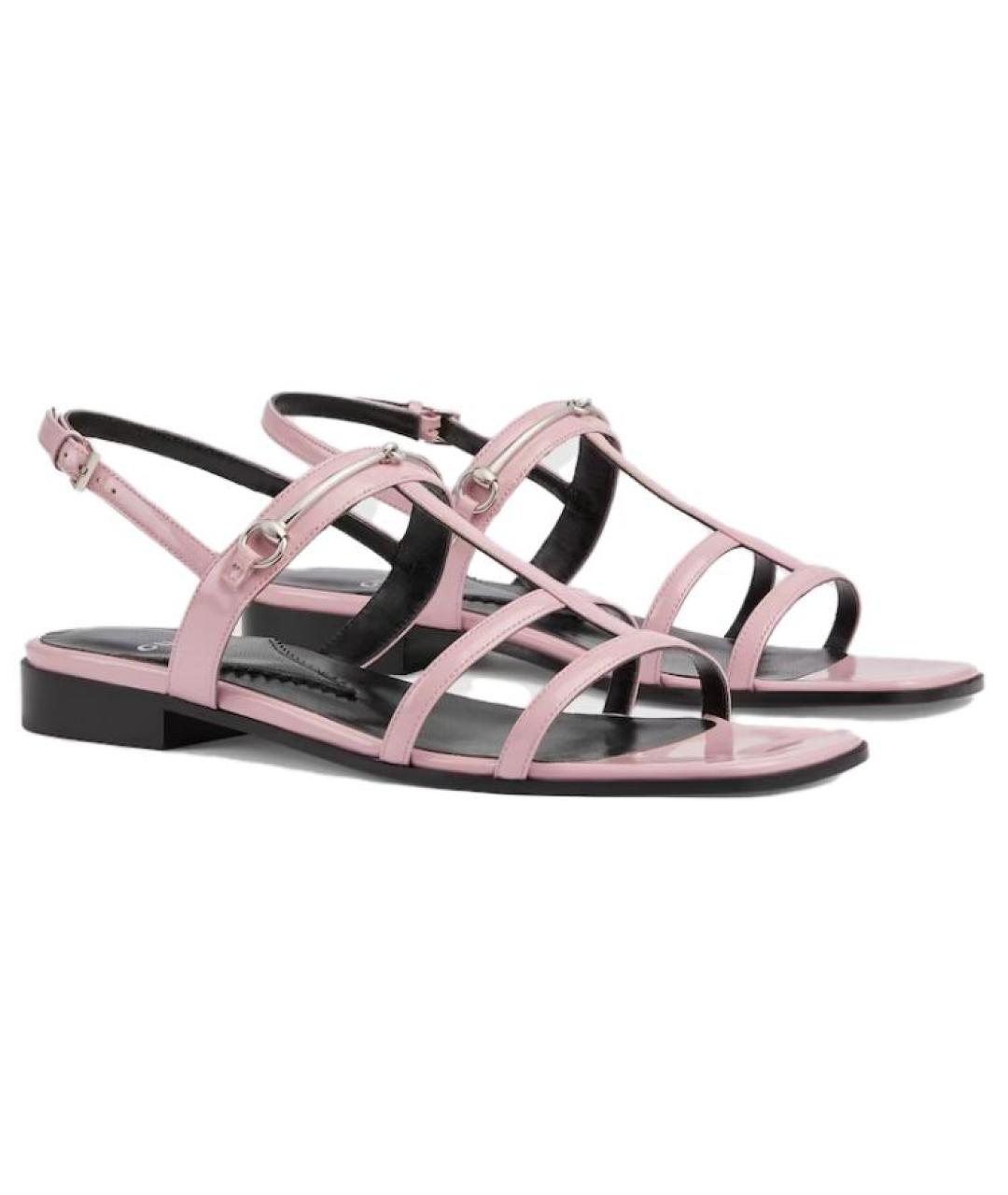 GUCCI Розовые кожаные сандалии, фото 2