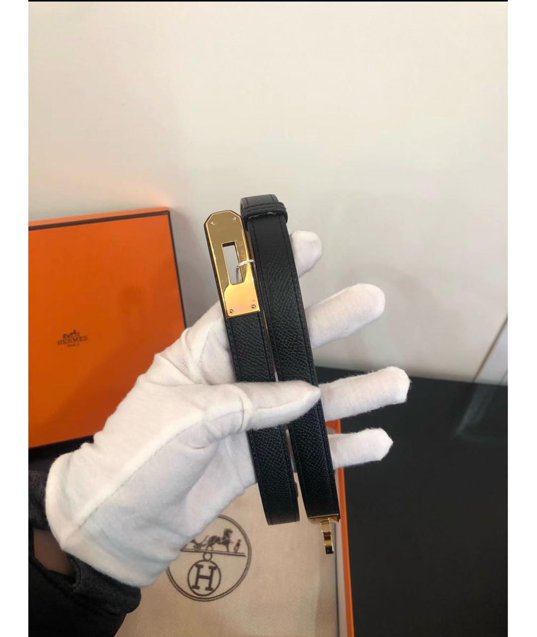 HERMES Черный кожаный ремень, фото 4