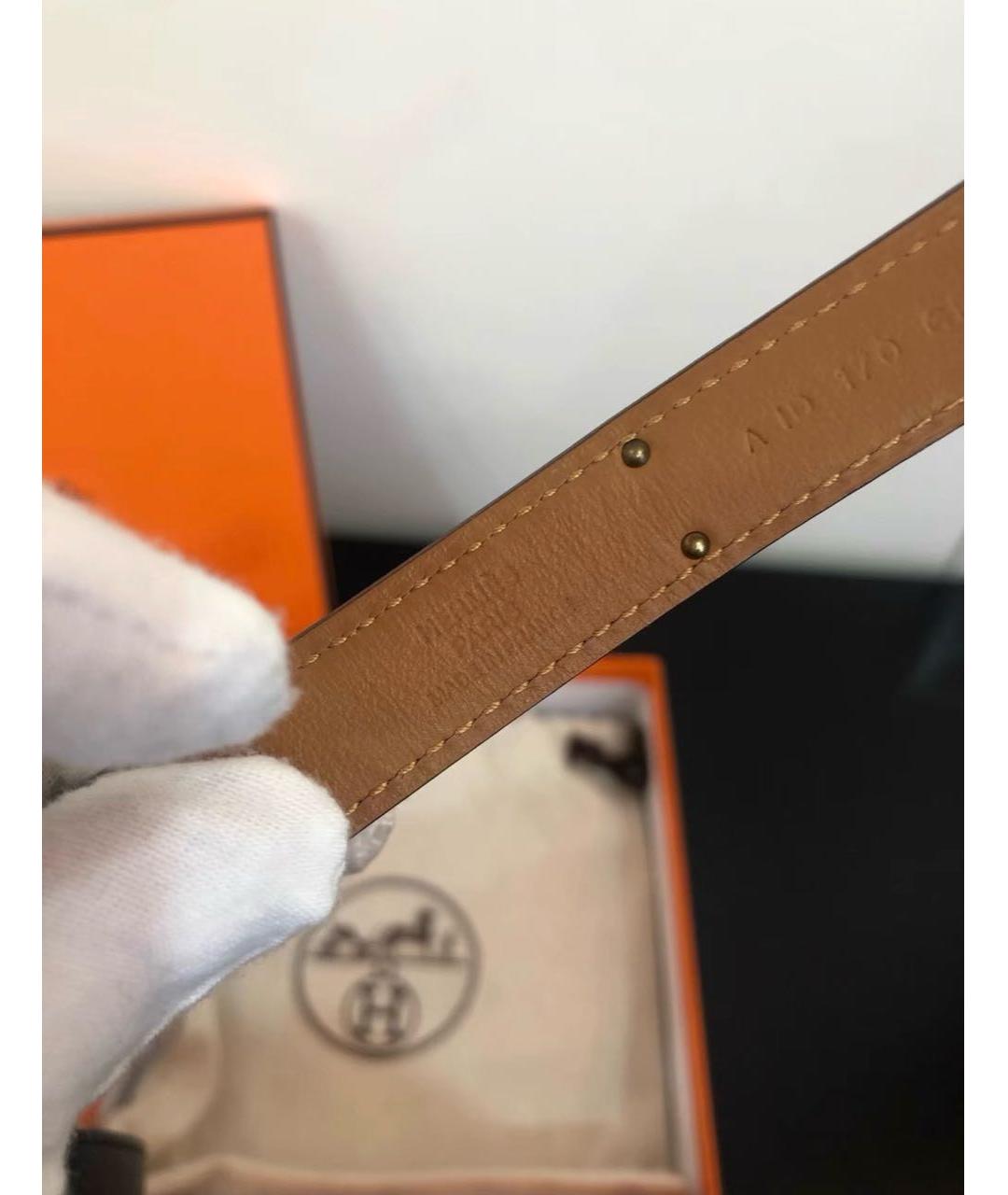 HERMES Черный кожаный ремень, фото 6