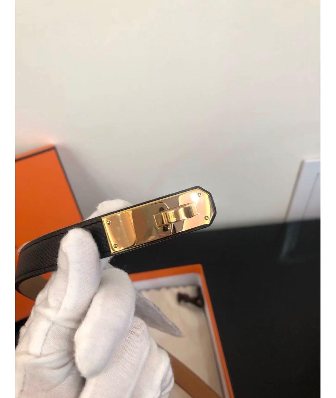 HERMES Черный кожаный ремень, фото 3