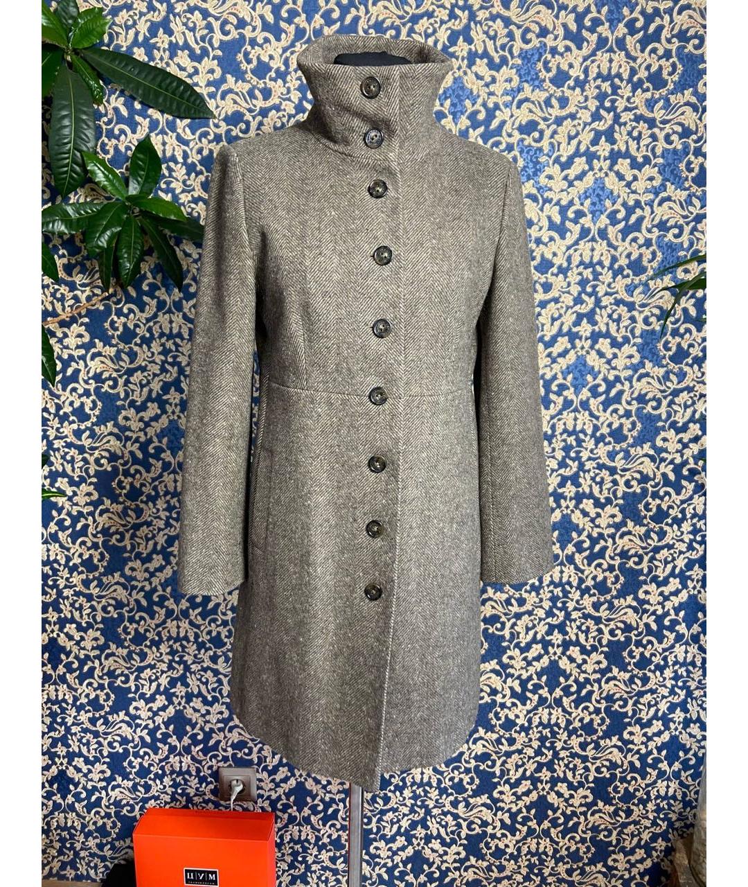 WEEKEND MAX MARA Коричневое шерстяное пальто, фото 9