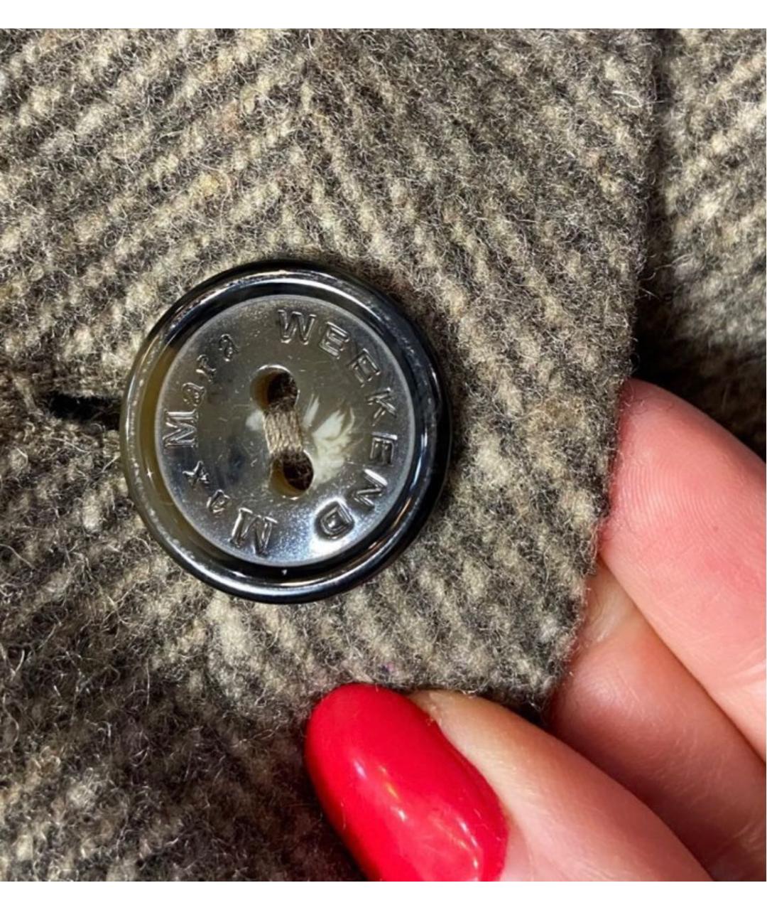 WEEKEND MAX MARA Коричневое шерстяное пальто, фото 4