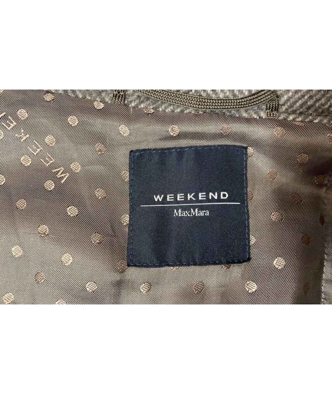 WEEKEND MAX MARA Коричневое шерстяное пальто, фото 7