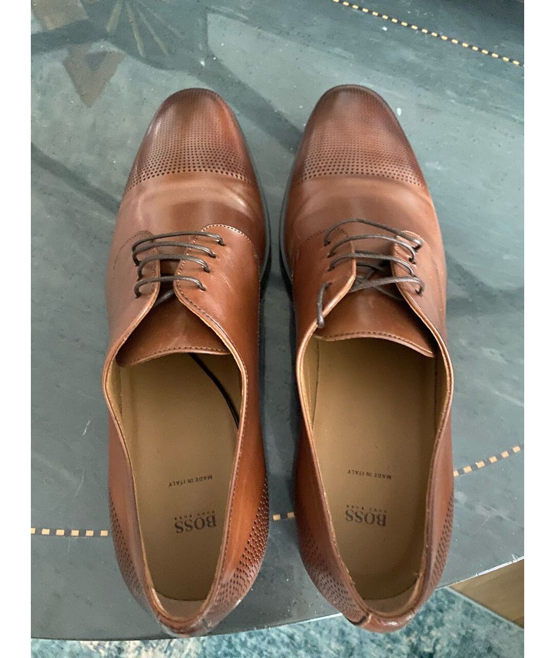 HUGO BOSS Коричневые кожаные туфли, фото 3