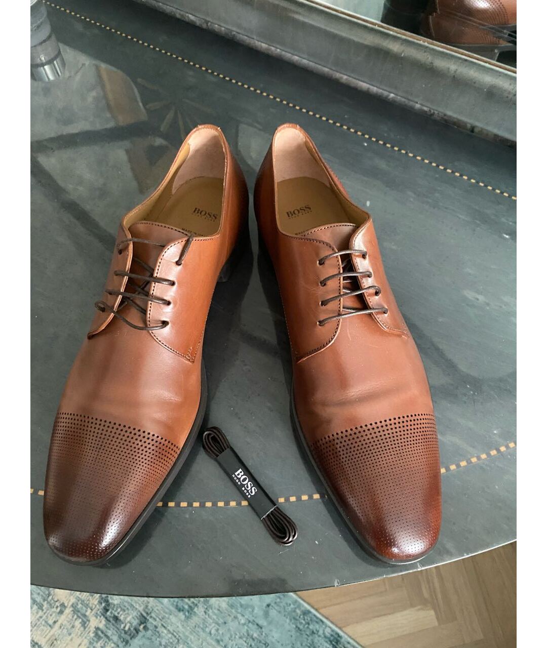 HUGO BOSS Коричневые кожаные туфли, фото 2