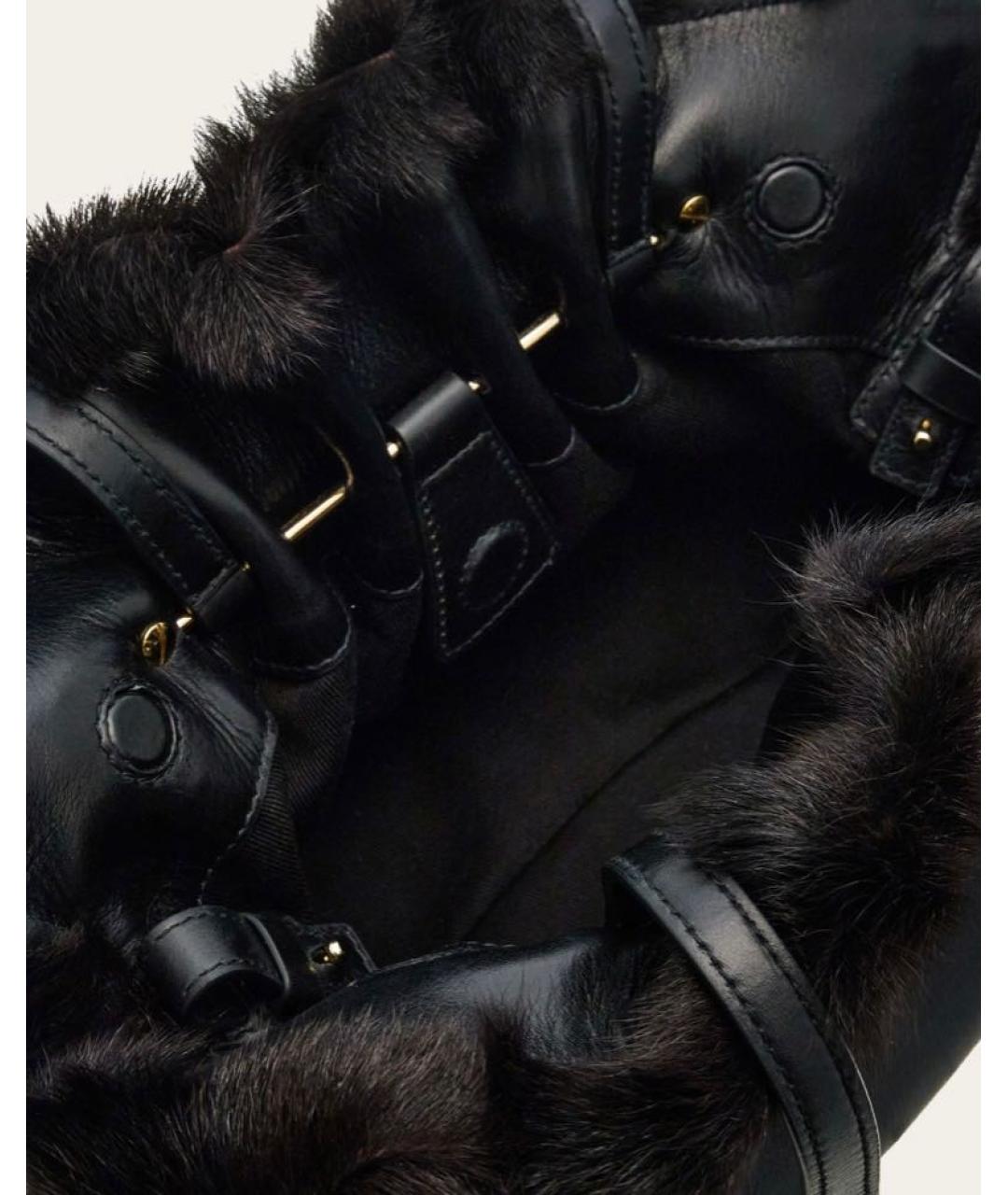 FERRAGAMO Черная кожаная сумка с короткими ручками, фото 6