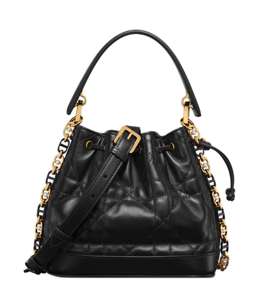 CHRISTIAN DIOR Черная кожаная сумка через плечо, фото 1