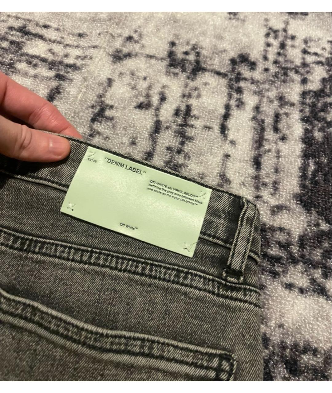 OFF-WHITE Антрацитовые хлопковые шорты, фото 3