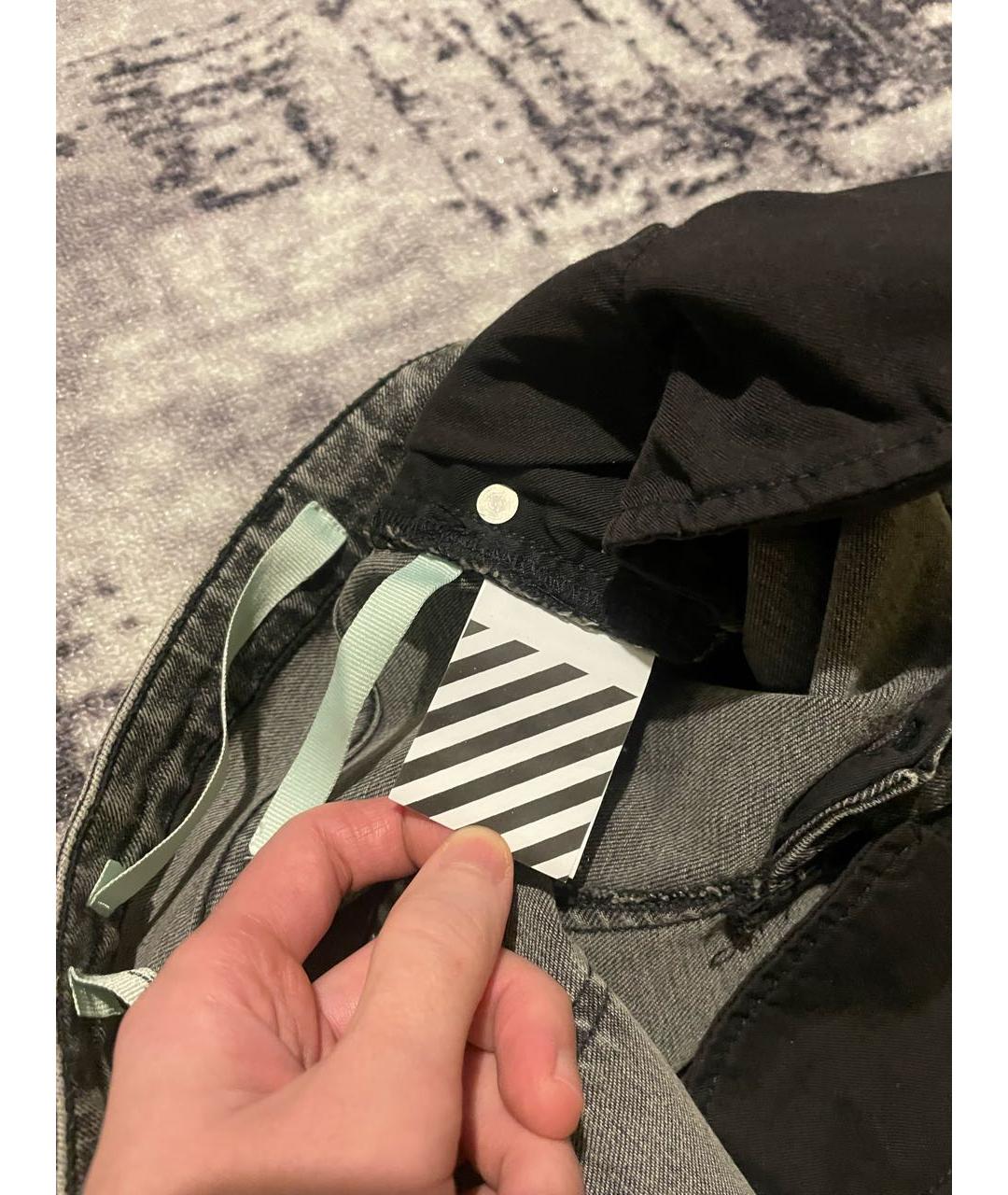 OFF-WHITE Антрацитовые хлопковые шорты, фото 7