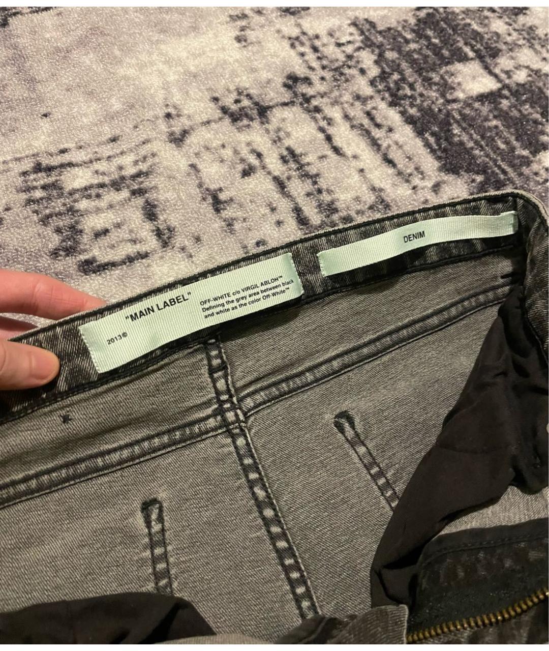 OFF-WHITE Антрацитовые хлопковые шорты, фото 6