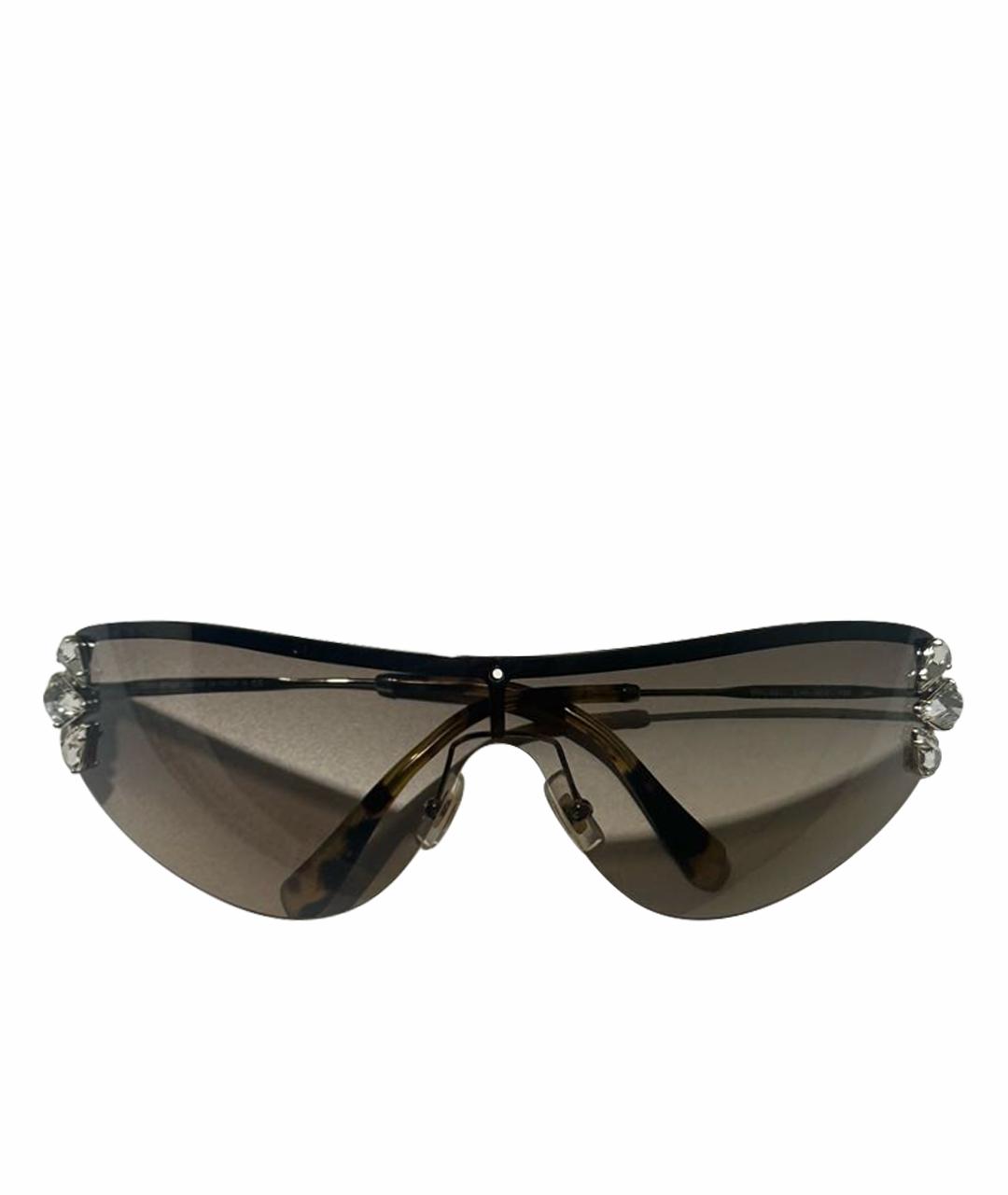 MIU MIU Коричневые металлические солнцезащитные очки, фото 1