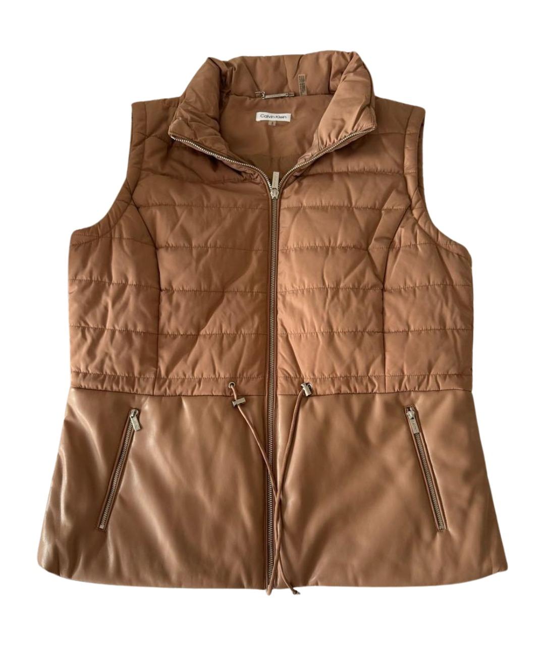 CALVIN KLEIN Бежевый полиэстеровый жилет, фото 1
